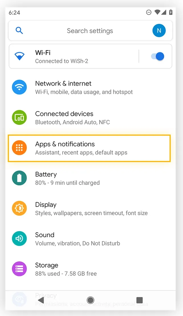 Open settings to grant permissions.